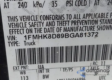 2011 Ford Explorer Xlt z USA, uszkodzony, nr VIN 1FMHK8D89BGA81372